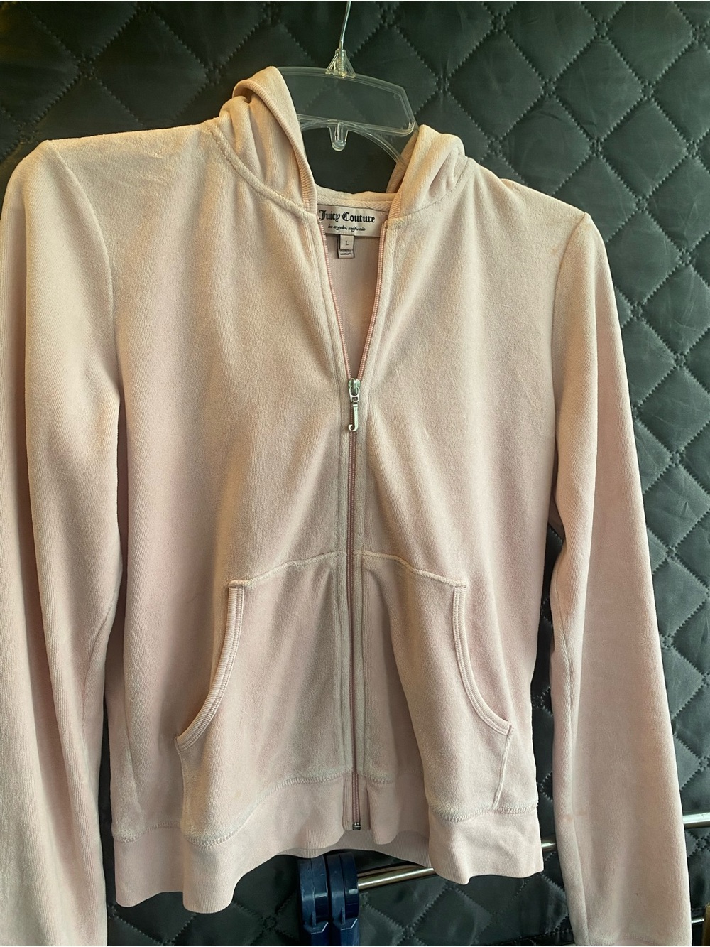 Juicy Couture Pale Pink Velour Zip Hoodie